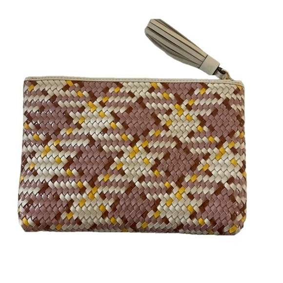 NWOT Tory Burch Thea Woven Multi Large Pouch - Picture 2 of 3